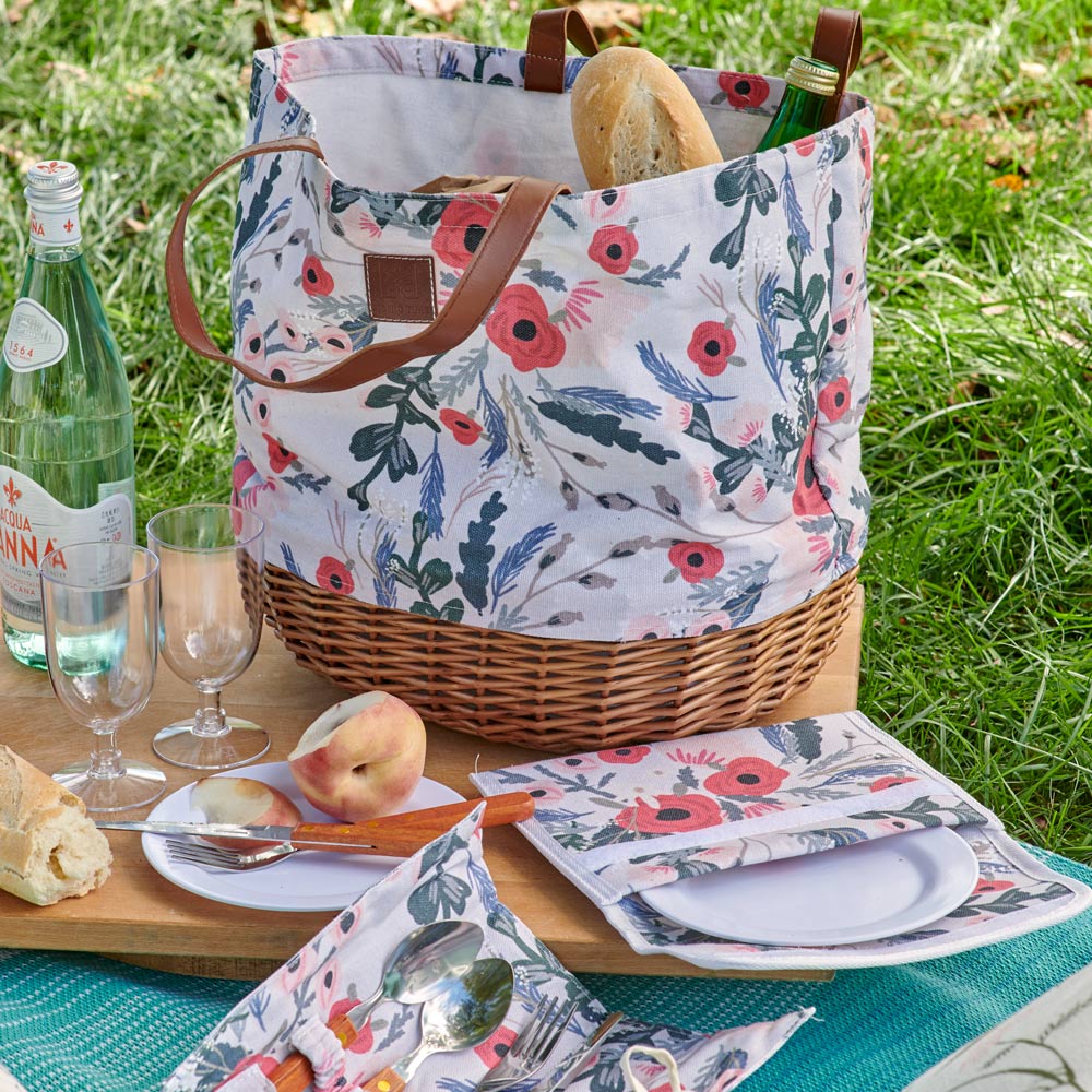 floral picnic bag