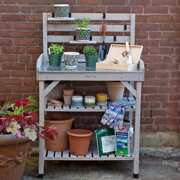 Steel-Topped Potting Table | White Flower Farm